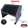 Plugsharge Laptop Charging Station for Classroom, Office, or Home, 10-Device Organizer with 6 AC Outlets & 4 Fast-Charging USB Ports, Fits Laptops, Tablets & E-Readers up to 1.3" Thick, 15.6" view 3