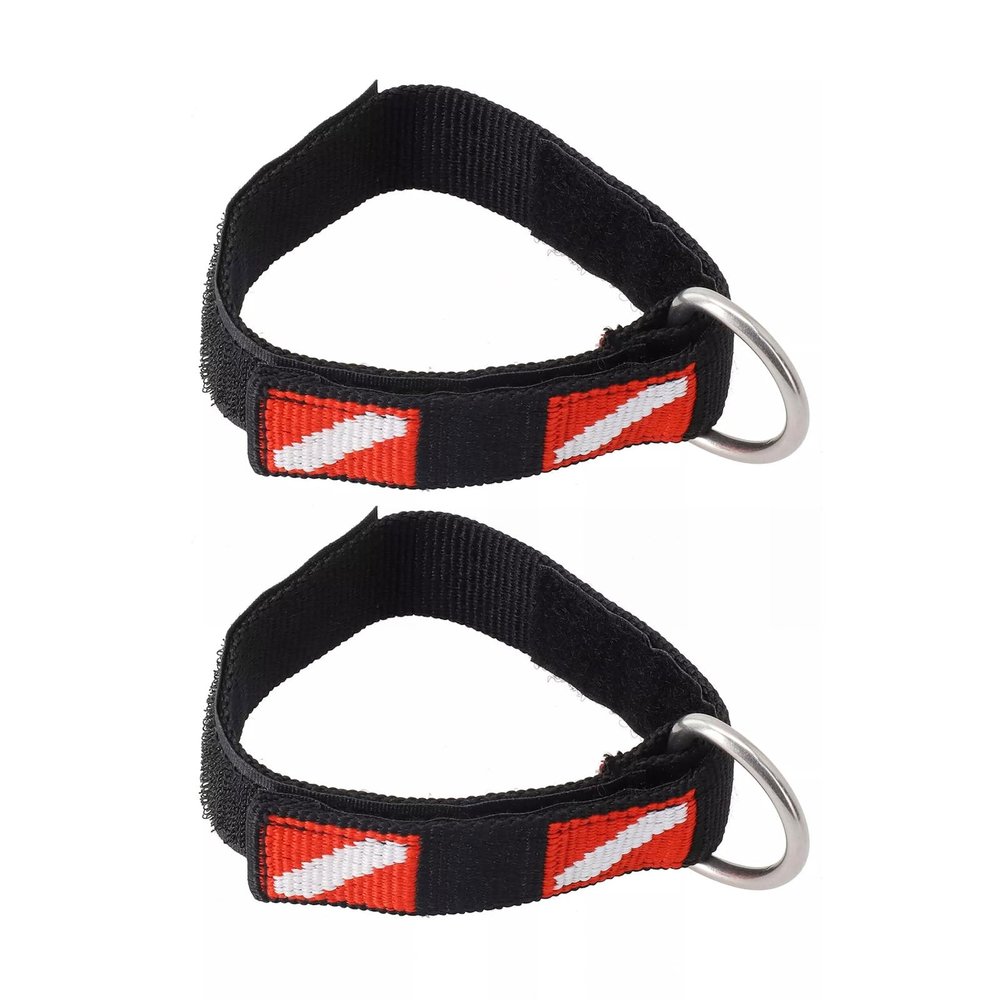 BUBEFSKD 2Pcs Scubas Diving Adjustable Wrist Strap Wristband With Stainless Steel Rings For Dives Light Flashlight Cameras Dives Lights