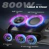 KEMIMOTO Midnight 90 UTV Sound System All-in-One Audio Roof Speaker w/FM Radio and Dual 5.25" Woofer RGB, BT5.3 800W Max IP66 Waterproof Compatible with Polaris RZR Can Am, Roll Bar Mounted Only view 3