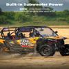 KEMIMOTO Midnight 90 UTV Sound System All-in-One Audio Roof Speaker w/FM Radio and Dual 5.25" Woofer RGB, BT5.3 800W Max IP66 Waterproof Compatible with Polaris RZR Can Am, Roll Bar Mounted Only view 4