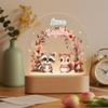 callie Acrylic Night Light Name Plate Personalized, Custom Cute Animal Dog Cat with Wooden Base Bedroom Decor, Birthday Gifts Kid Gifts for Family (Forest Animal) view 1