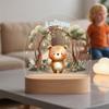 callie Acrylic Night Light Name Plate Personalized, Custom Cute Animal Dog Cat with Wooden Base Bedroom Decor, Birthday Gifts Kid Gifts for Family (Forest Animal) view 2