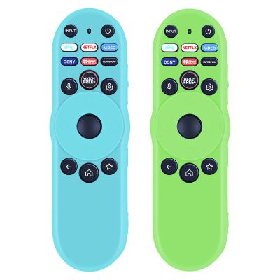 [2-Pack] HZIME New Replacement Remote Control Cover Compatible for VIZIO XRT270 Series Smart TV Remote Control, Silicone Controller Case Sleeve (Glow-in-The-Dark Blue and Green)