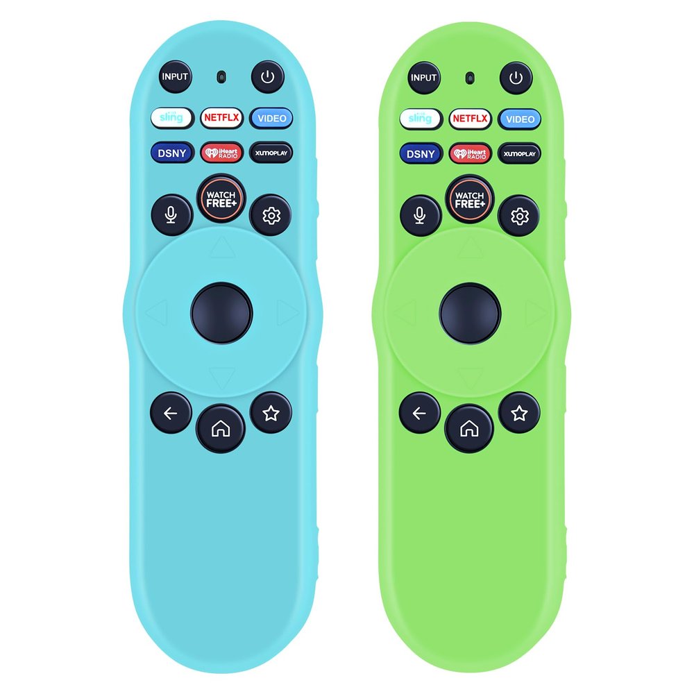 [2-Pack] HZIME New Replacement Remote Control Cover Compatible for VIZIO XRT270 Series Smart TV Remote Control, Silicone Controller Case Sleeve (Glow-in-The-Dark Blue and Green)