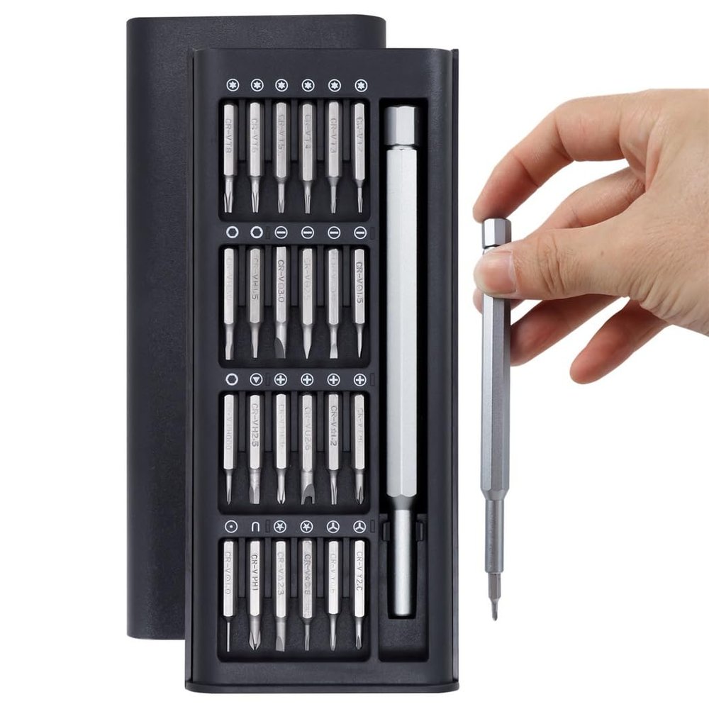 24 In 1 Precision Repair Toolkit For Computer, Tablet, Electronics, Watch, Eyeglass, Multipurpose Manual Screwdriver Set, Magnetic Driver Bits & Storage Box