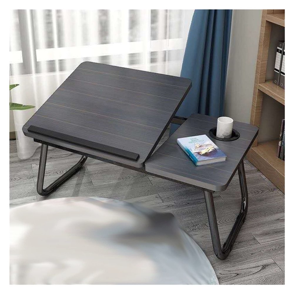 Adjustable Folding Laptop Table with Fan for Bed & Sofa - Simple Portable Computer Desk (Color: D) - Ideal for Home & Office Use