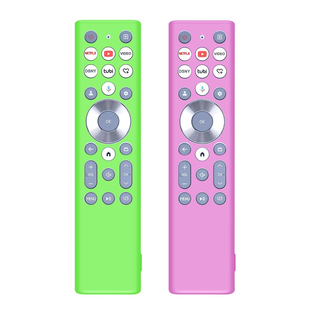 [2-Pack] New Replacement ERF6A80 ERF6G80H ERF6F80H Remote Control Cover Compatible for Hisense U6 U7 U8 U9 Series Smart TV Remote, Silicone Controller Case Sleeve (Glow-in-The-DarkGreen/Pink)