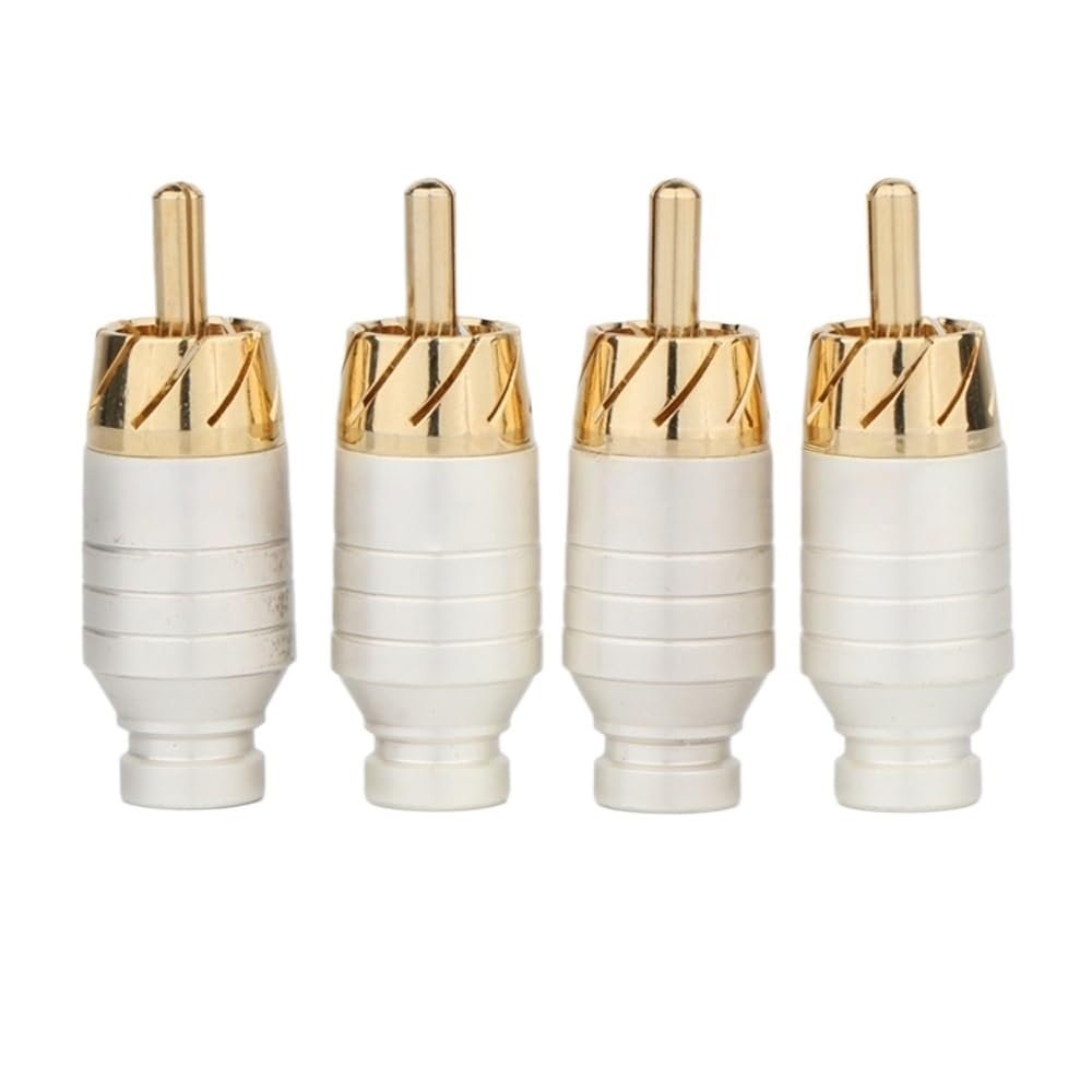 4PCS R1761 Gold Plated R/*C*A Plug Audio Adapter Connector AV Cable Professional Accessories(R1761)