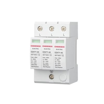 VBTCKZYXN Industrial Power Supply Lightning Protector Low Voltage Electric Cabinet 380V Lightning Arrester Surge Protection Module Secondary 220V Industrial Household(3P-40KA)