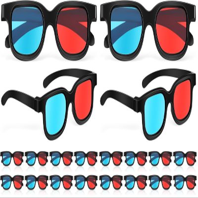 Anaglyph 3 10Pcs 3D Red Lens Viewing Glasses Theater 3D Movie Games Glasses Lightweight Keyboard Frame (Pack of 2)