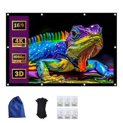 ZQKLHPL 300 inch Projector Screen Foldable Portable 16:9 4K HD Rear Front Wrinkle-Free Screen for Office Presentations Home Theater(250 Inch)