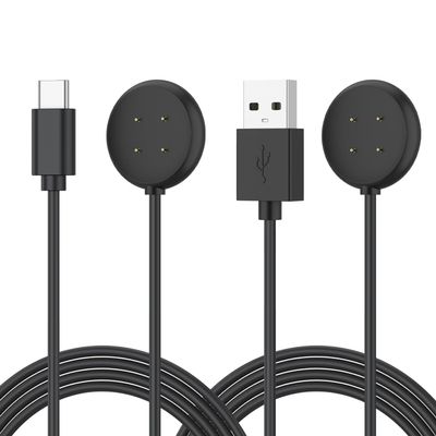 2 Pack USB A+USB C Magnetic Charger Cable for Google Pixel Watch 3 / Pixel Watch 2 Charger, Fast Charging Cable Cord Magnetic Dock Stand for Pixel 2/3 (Black/Black)