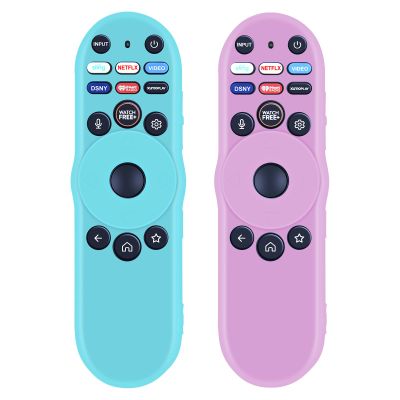 [2-Pack] HZIME New Replacement Remote Control Cover Compatible for VIZIO XRT270 Series Smart TV Remote Control, Silicone Controller Case Sleeve (Glow-in-The-Dark Blue and Pink)