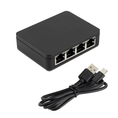 1 to 4 Gigabit Ethernet Splitter 1000Mbps RJ45 Hubs for Connecting Multiple Devices Like Computers and TVs USB C Powered Splitter