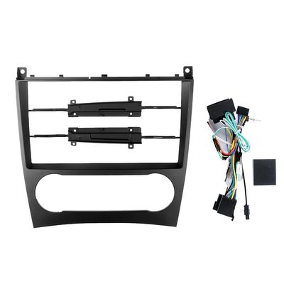 9" Car Radio Frame Bracket Stereo Mounting Frame with Wiring Harness Compatible with Benz C Class 2005 2006 2007 2008 2009 GLK-Class (C209)