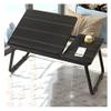 Adjustable Laptop Bed Desk with Cup Holder & Baffle, Portable Folding Tray Table for Writing & Eating, Multifunctional Bed Table (Black, 21.7 inches) view 1