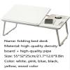 Adjustable Laptop Bed Desk with Cup Holder & Baffle, Portable Folding Tray Table for Writing & Eating, Multifunctional Bed Table (Black, 21.7 inches) view 2