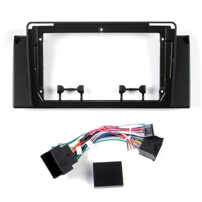 9" Car Radio Frame Bracket Stereo Mounting Frame with Wiring Harness Compatible with BMW X5(E53) 1999 2000 2001 2002 2003 2004 2005 2006