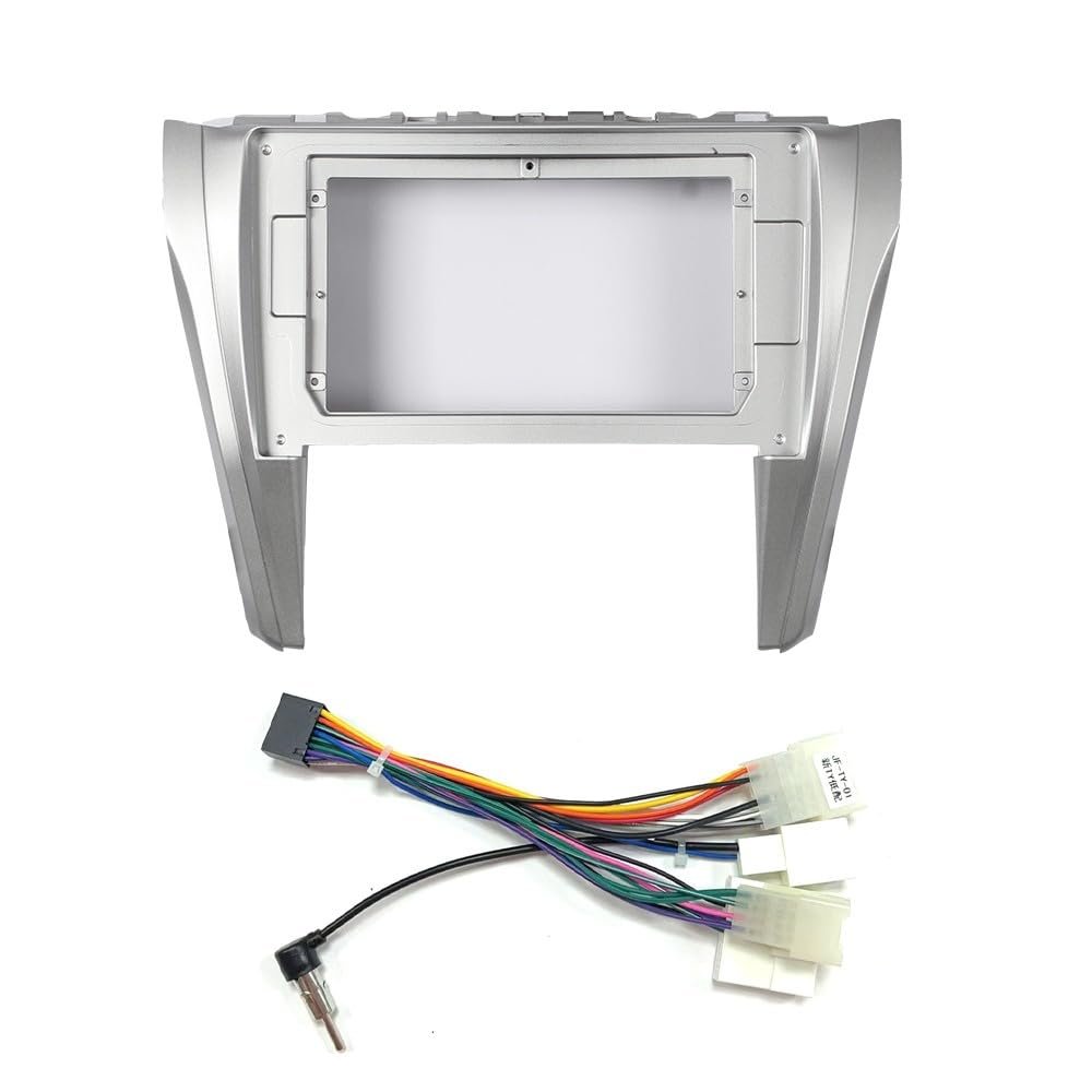 10" Car Radio Frame Bracket Stereo Mounting Frame with Wiring Harness Compatible with Toyota Camry 2015 2016 2017 2018