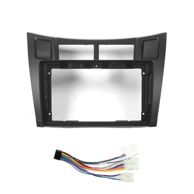 9" Car Radio Frame Bracket Stereo Mounting Frame with Wiring Harness Compatible with Toyota Vios/Yaris 2005 2006 2007