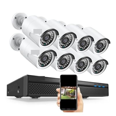 8CH POE 5MP NVR Kit CCTV Security System 4/6/8pcs 2MP IR Outdoor Waterproof IP Camera Mic Audio in Video Surveillance Kit(4PCS,8pcs Cameras)
