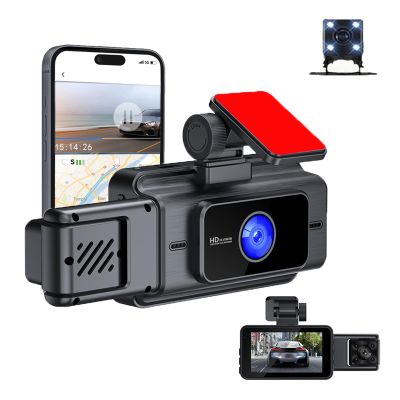 Dash Cam for Honda HR V 20152025, 3 Camera Front Inside and Rear Monitor Loop Recording Motion Detection 3" IPS Screen WiFi, Night Vision 170Wide Angle