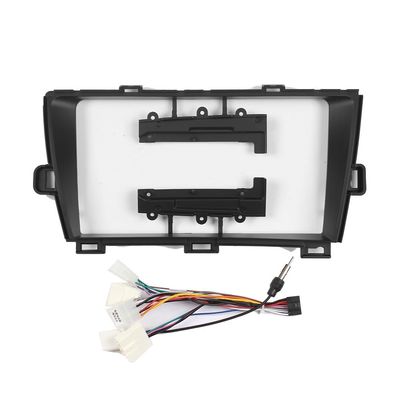9" Car Radio Frame Bracket Stereo Mounting Frame with Wiring Harness Compatible with Toyota Prius 2009 2010 2011 2012 2013 2014 2015 Silver LHD
