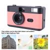 Wisoqu Film Camera, 35MM Reusable Film Camera, Flexible Focusing Options, Built in Flash, Easy to Use, Light Weight Retro Camera with 28MM F/8 Lens for Travel, Gift for Kids Adults (Black Roseate) view 3