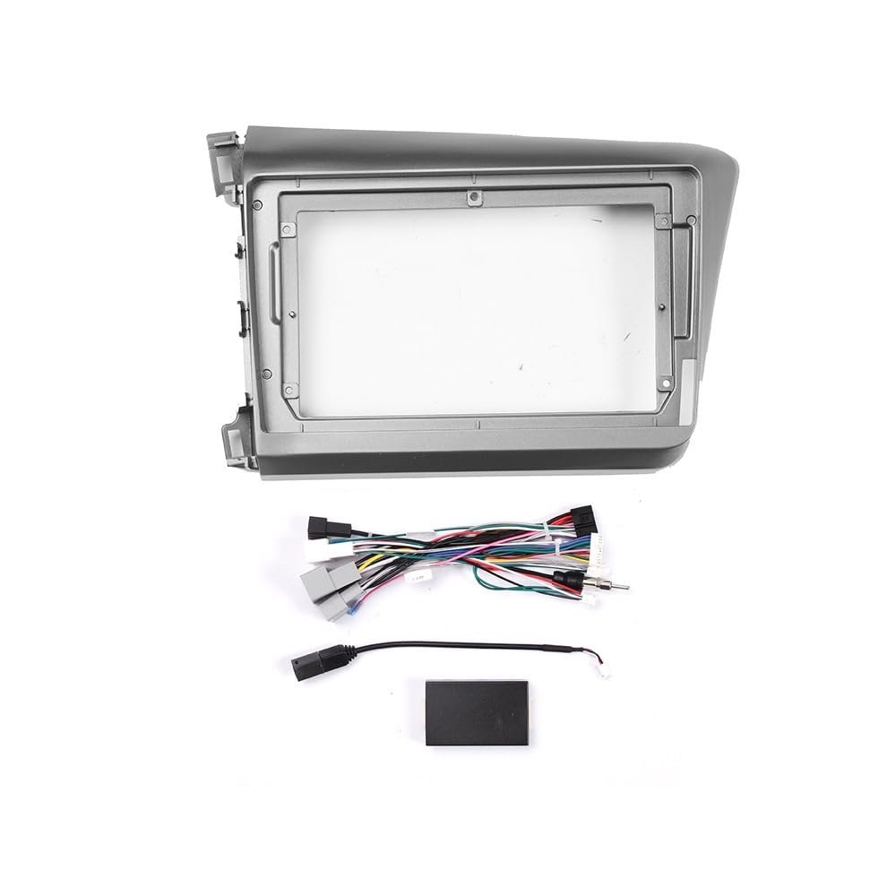 9" Car Radio Frame Bracket Stereo Mounting Frame with Wiring Harness Compatible with Honda Civic 2012 2013 2014 2015 LHD