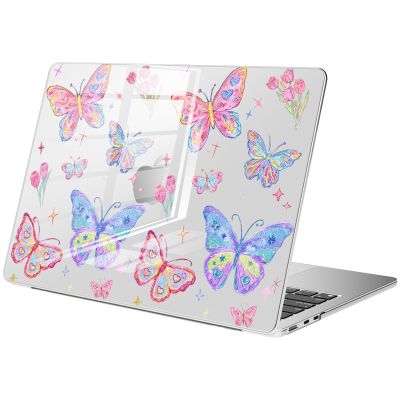 BlHMCASE Compatible with MacBook Air 15 inch Case 2025 2024 2023 Release M3 A3114 M2 A2941, Cute Butterfly Flower Protective Hard Shell Clear Cover for Mac Air 15