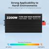 2200W Pure Sine Wave Power Inverter 12V to 110V/120V DC to AC with LCD Display, Remote Controller 2 x AC Outlets & 2.4A USB Car Adapter for Car Truck Boat RV Solar System view 3