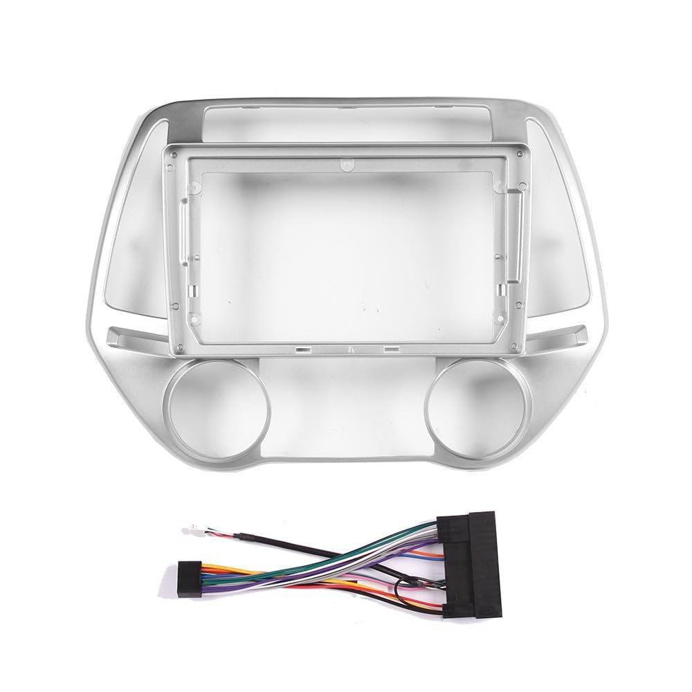 9" Car Radio Frame Bracket Stereo Mounting Frame with Wiring Harness Compatible with Hyundai I20 2008 2009 2010 2011 2012 2013 at MT
