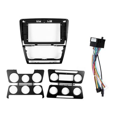 10" Car Radio Frame Bracket Stereo Mounting Frame with Wiring Harness Compatible with Skoda Octavia 2007 2008 209 2010 2011 2012 2013 MT/at