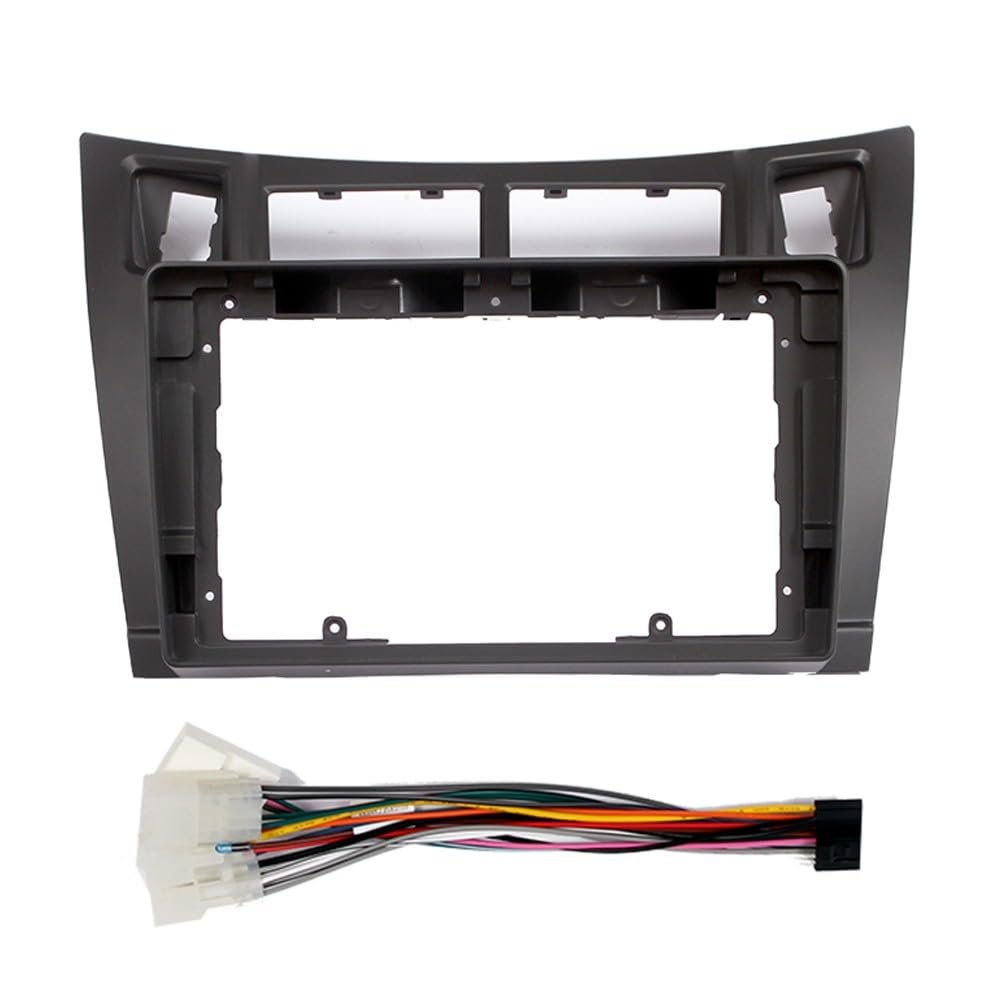9" Car Radio Frame Bracket Stereo Mounting Frame with Wiring Harness Compatible with Toyota Vitz/Yaris/Platz 2005 2006 2007 2008 2009 2010 2011