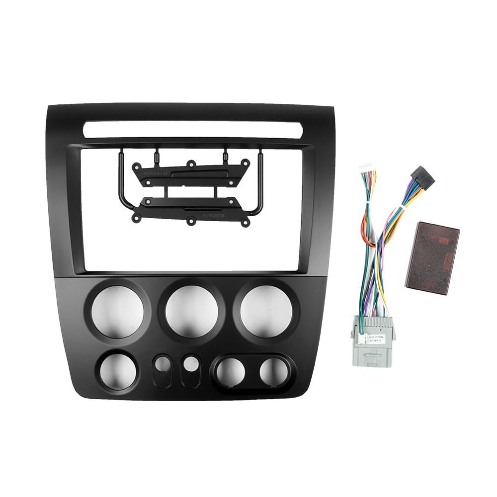 9" Car Radio Frame Bracket Stereo Mounting Frame with Wiring Harness Compatible with Hummer H3 2005 2006 2007 2008 2009 2010 LHD