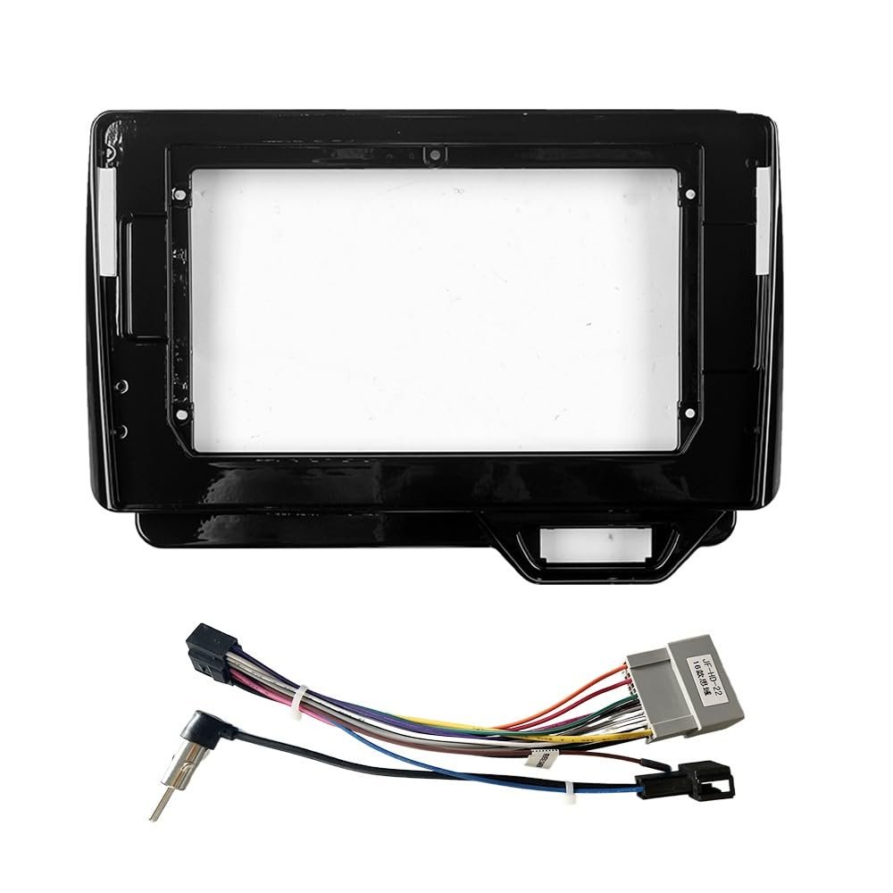 10.1" Car Radio Frame Bracket Stereo Mounting Frame with Wiring Harness Compatible with Honda N-Box 2017 2018 2019 2020 2021 RHD UV Black