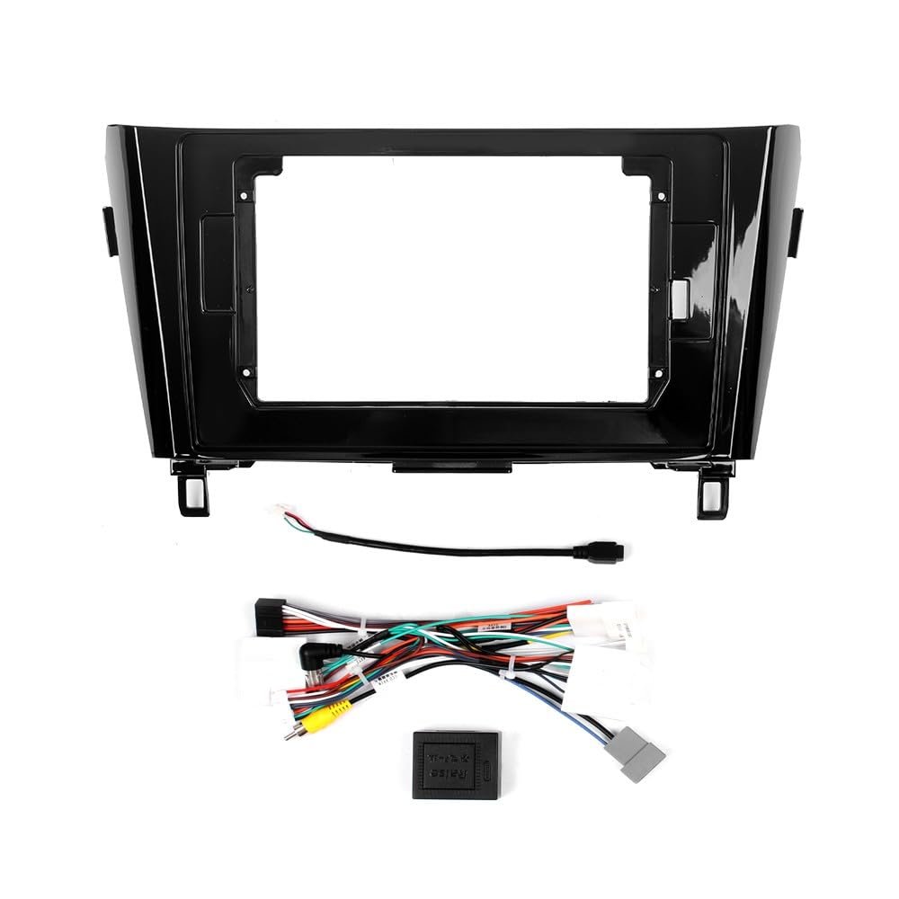 10" Car Radio Frame Bracket Stereo Mounting Frame with Wiring Harness Compatible with Nissan Qashqai 2016 2017/Nissan X-Trail 2014 2015 2016 2017 2018