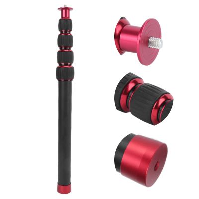Luqeeg Camera Monopod Stand, 5 Extension Pipes 13.2-42.5in Adjustable Monopie Lr255 Aluminum Alloy Powerful Loading with Knob Lock System 1/4in Screw Tripod Extension for Hiking