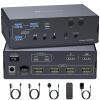 ATLAHET Thunderbolt KVM Switch Docking Station for Macbooks 4 Monitors 2 Computers HDMI 4K60Hz Displaylink USB C Dock for Laptops/Desktop Share 4xHDMI USBA/C Ethernet Audio Support Extended/Copy Mode view 1