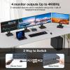ATLAHET Thunderbolt KVM Switch Docking Station for Macbooks 4 Monitors 2 Computers HDMI 4K60Hz Displaylink USB C Dock for Laptops/Desktop Share 4xHDMI USBA/C Ethernet Audio Support Extended/Copy Mode view 4