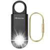 135dB Rechargeable Personal Safety Alarm Strobe Light Flashlight Keychain Siren for Women, Girls, College, School Students Emergency SOS Alerts Loud Sound Hiking Alarm Torchlight Bear Deterrent. Black view 1