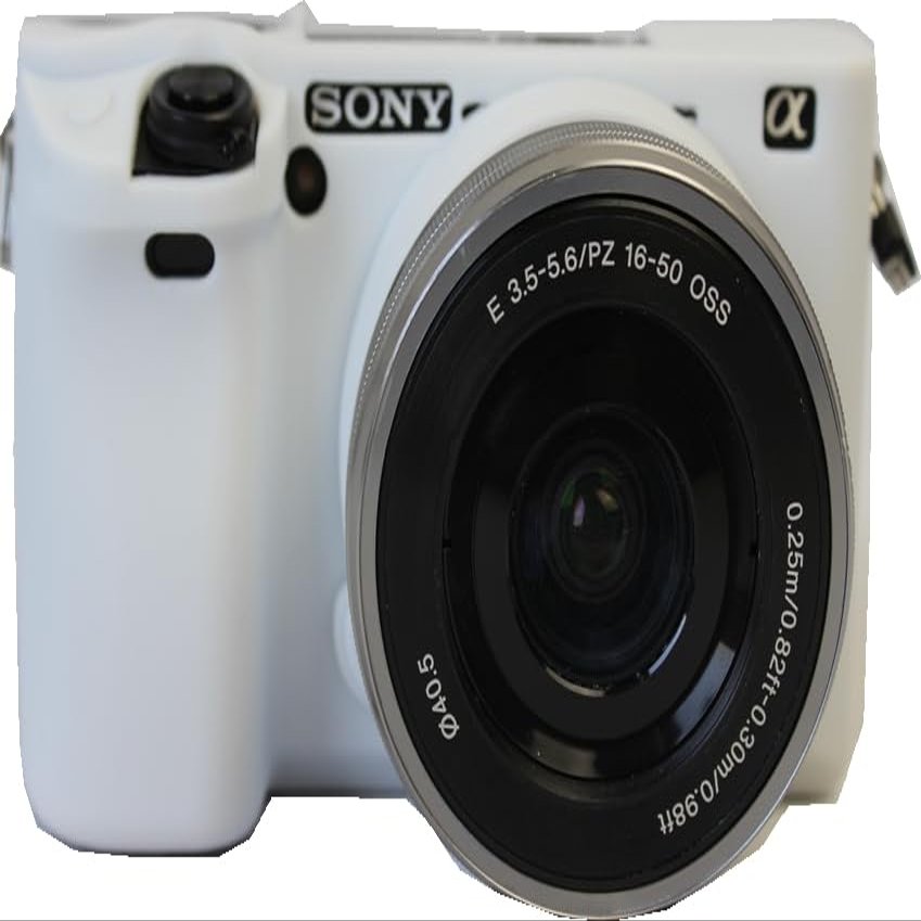 A6400 Camera Case, Premium Fullbody Silicone Soft Case Protective Cover Camera Shell for Sony Alpha A6400 (White)