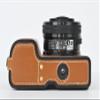 A6400 Case, PU Flat Leather Camera Bag Bottom Opening Half Body Case Cover Shell for Sony Alpha A6400 with Hand Wrist Strap (Brown) view 3