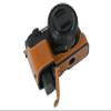 A6400 Case, PU Flat Leather Camera Bag Bottom Opening Half Body Case Cover Shell for Sony Alpha A6400 with Hand Wrist Strap (Brown) view 4