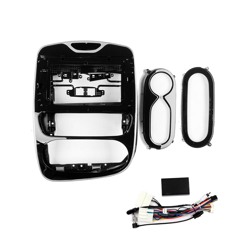 10.1" Car Radio Frame Bracket Stereo Mounting Frame with Wiring Harness Compatible with Renault Clio 2016 2017 2018 MT/at UV Black
