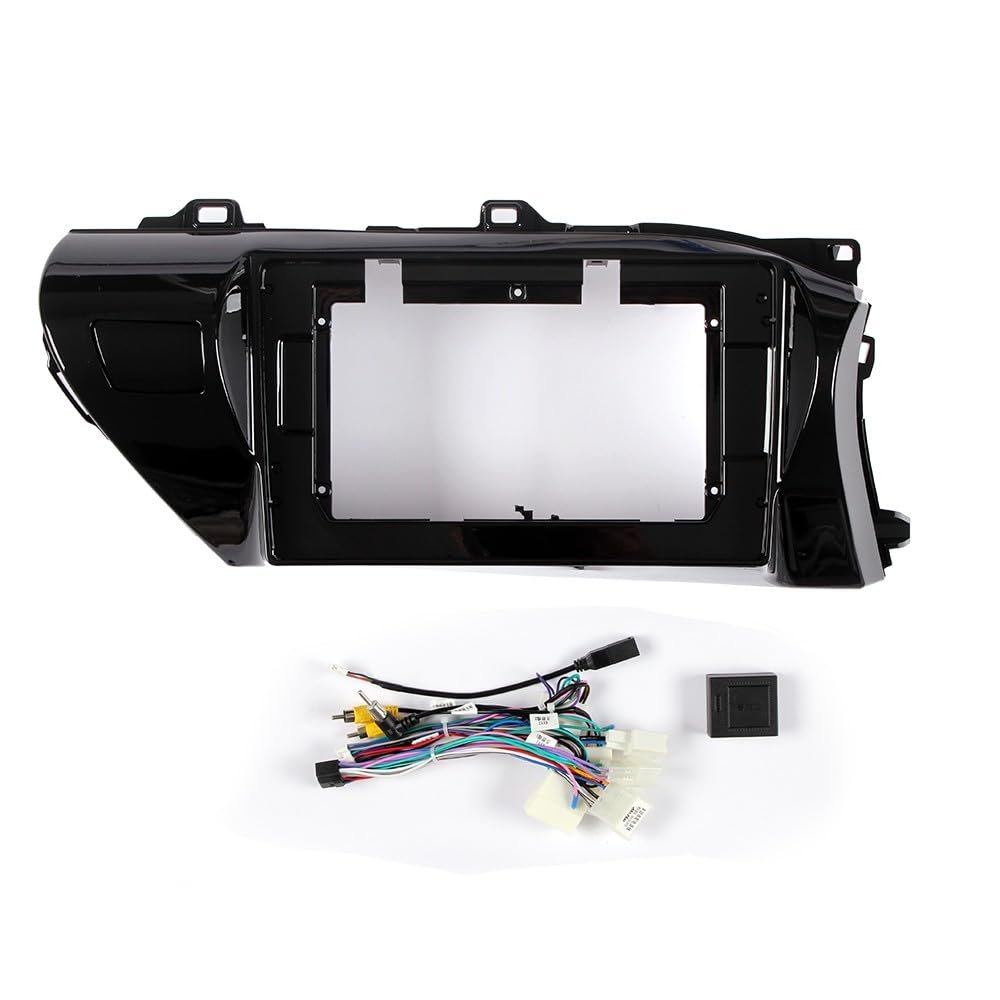 10" Car Radio Frame Bracket Stereo Mounting Frame with Wiring Harness Compatible with Toyota Hilux 2015 2016 2017 2018 2019 2020 LHD