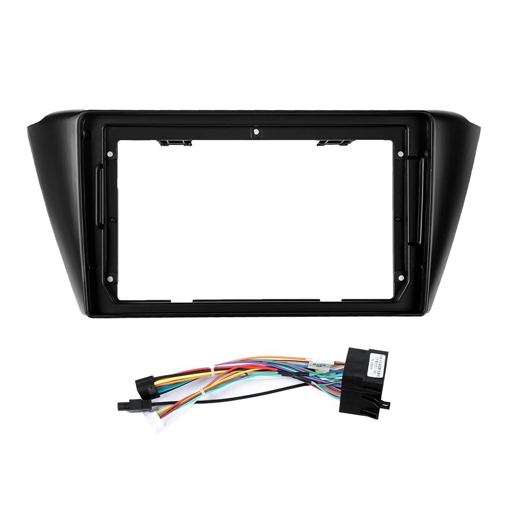 9" Car Radio Frame Bracket Stereo Mounting Frame with Wiring Harness Compatible with Skoda Fabia 2015 2016 2017