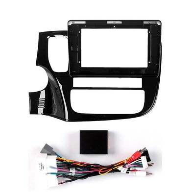 10" Car Radio Frame Bracket Stereo Mounting Frame with Wiring Harness Compatible with Mitsubishi Outlander 2012 2013 2014 2015 2016 2017 2018 2019