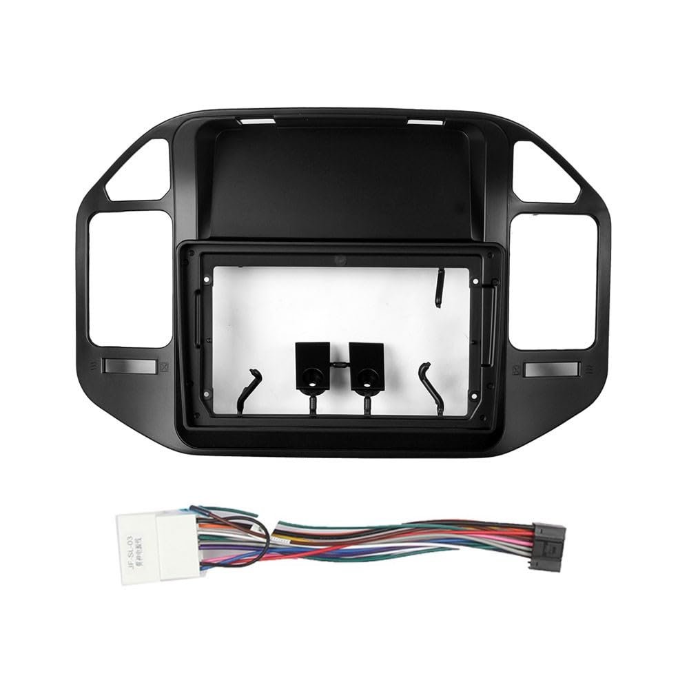 9" Car Radio Frame Bracket Stereo Mounting Frame with Wiring Harness Compatible with Mitsubishi Pajero V73 2004 2005 2006 2007 2008 2009 2010 2011