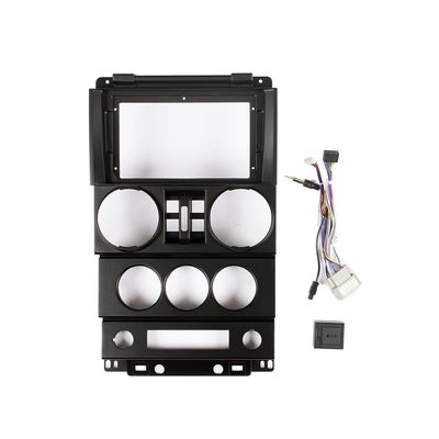 9" Car Radio Frame Bracket Stereo Mounting Frame with Wiring Harness Compatible with Jeep Wrangler 2008 2009 2010 4 Door